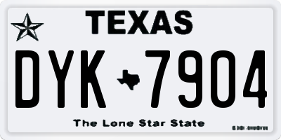 TX license plate DYK7904