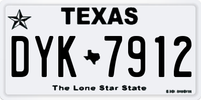 TX license plate DYK7912