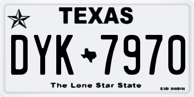 TX license plate DYK7970