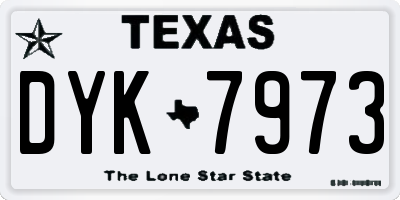 TX license plate DYK7973