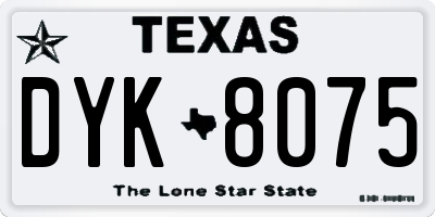 TX license plate DYK8075