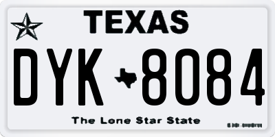 TX license plate DYK8084