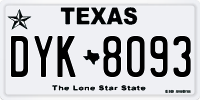 TX license plate DYK8093