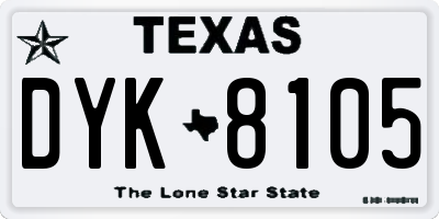TX license plate DYK8105