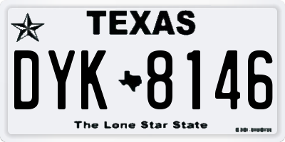TX license plate DYK8146
