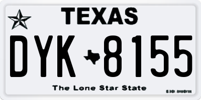TX license plate DYK8155
