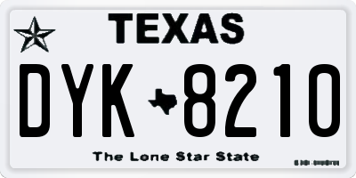 TX license plate DYK8210