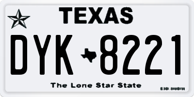 TX license plate DYK8221