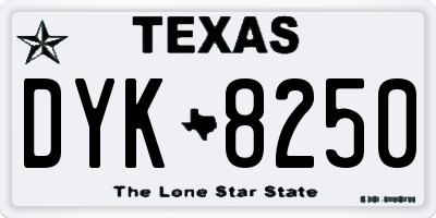 TX license plate DYK8250