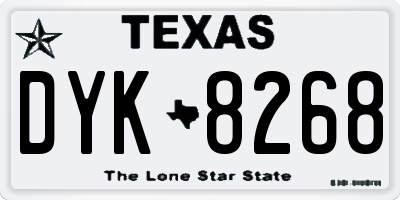 TX license plate DYK8268