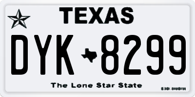TX license plate DYK8299