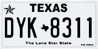 TX license plate DYK8311