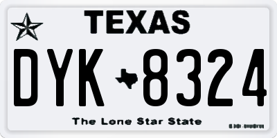 TX license plate DYK8324