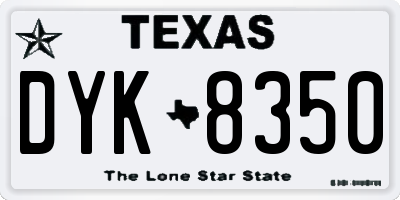 TX license plate DYK8350