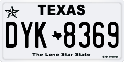 TX license plate DYK8369
