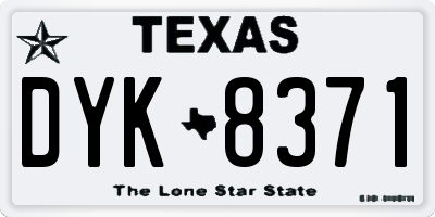 TX license plate DYK8371