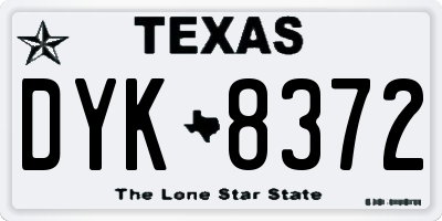 TX license plate DYK8372
