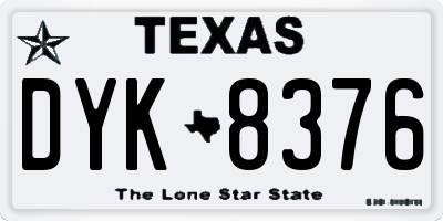 TX license plate DYK8376