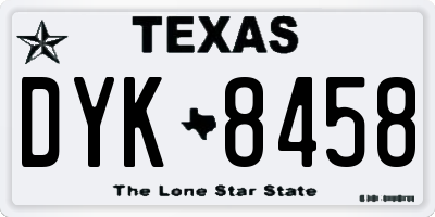 TX license plate DYK8458