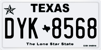 TX license plate DYK8568