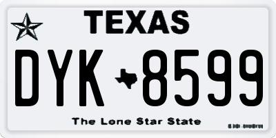 TX license plate DYK8599