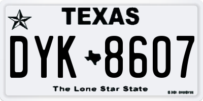 TX license plate DYK8607
