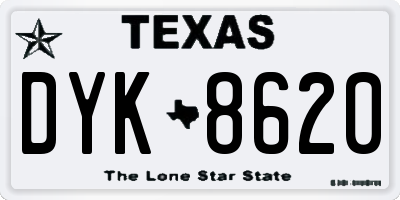 TX license plate DYK8620