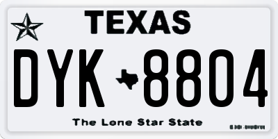 TX license plate DYK8804