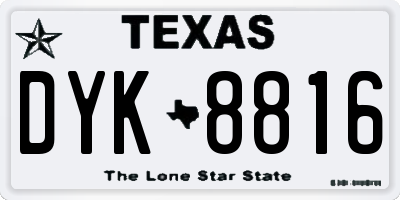 TX license plate DYK8816