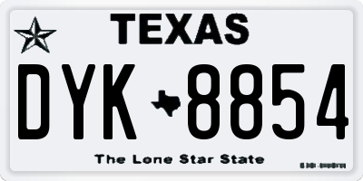 TX license plate DYK8854