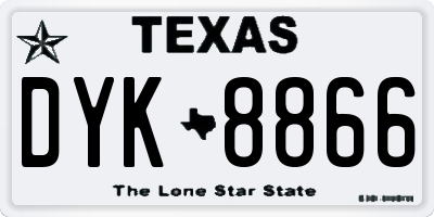 TX license plate DYK8866