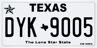 TX license plate DYK9005