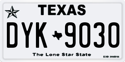 TX license plate DYK9030