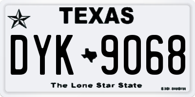 TX license plate DYK9068