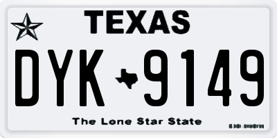 TX license plate DYK9149