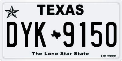 TX license plate DYK9150