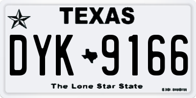 TX license plate DYK9166