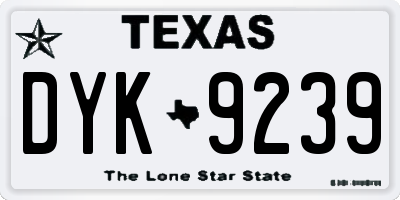 TX license plate DYK9239