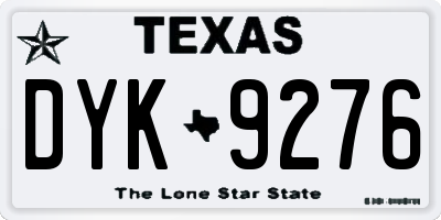 TX license plate DYK9276