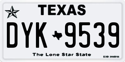 TX license plate DYK9539