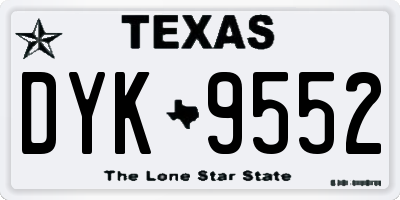 TX license plate DYK9552