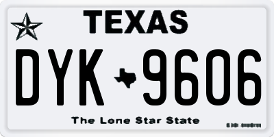 TX license plate DYK9606