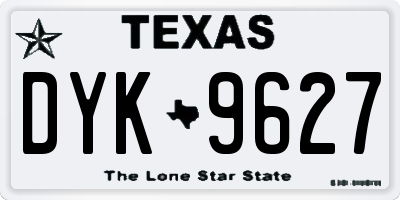 TX license plate DYK9627