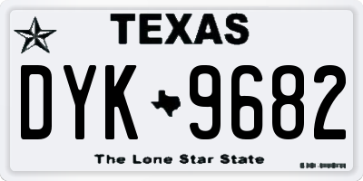 TX license plate DYK9682