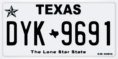 TX license plate DYK9691