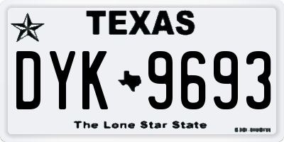TX license plate DYK9693