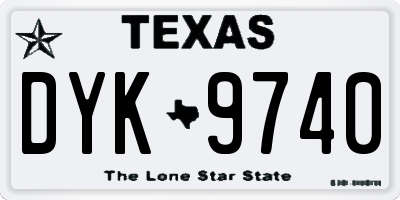 TX license plate DYK9740