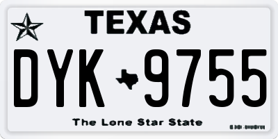 TX license plate DYK9755