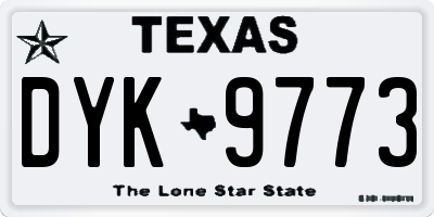 TX license plate DYK9773