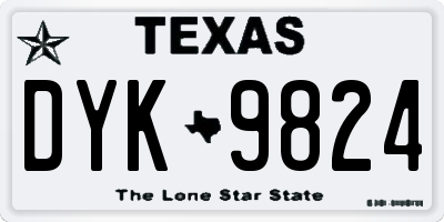 TX license plate DYK9824